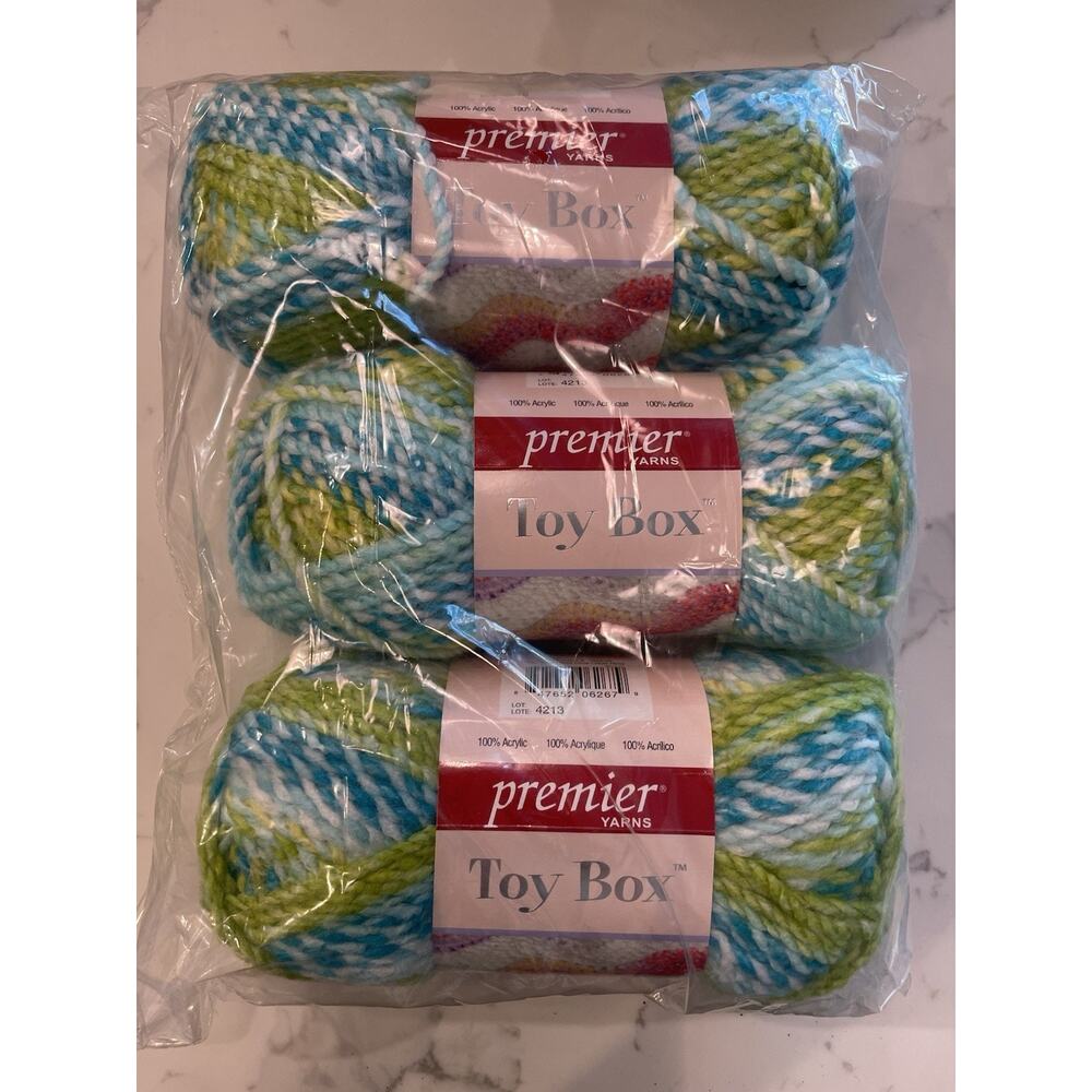 3 Skeins RETIRED Premier Yarns Toy Box Knitting Yarn Bulky Hula Hoop Color